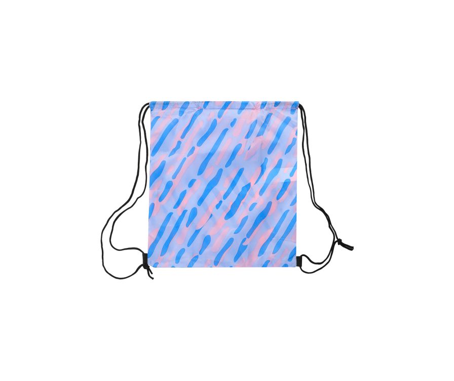 Abstract Contrast-Color Pattern Foldable Drawstring Back Bag(Blue)