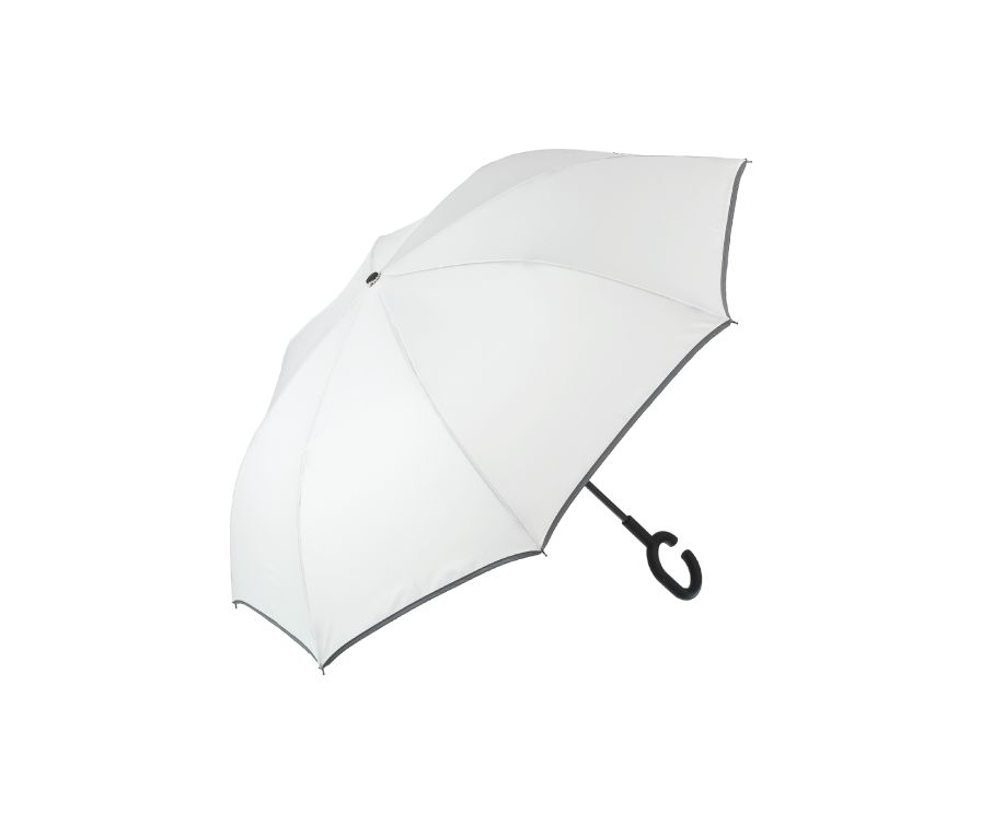 Business-style Double-layer Reverse Folding Umbrella with Long Handle(Off-white)