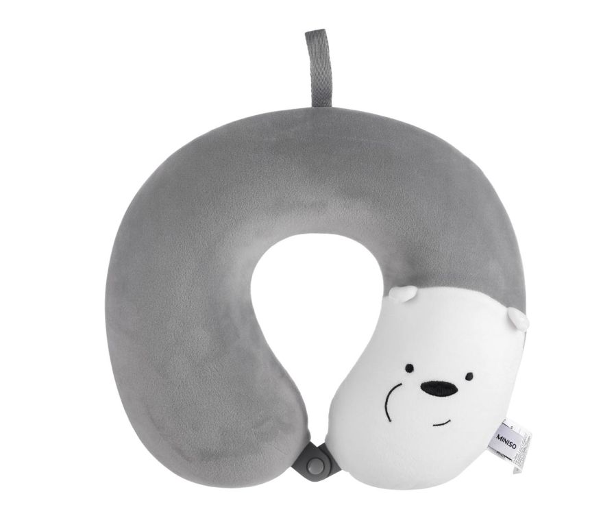 We Bare Bears- Memory Foam U-shaped Pillow (Light Grey)