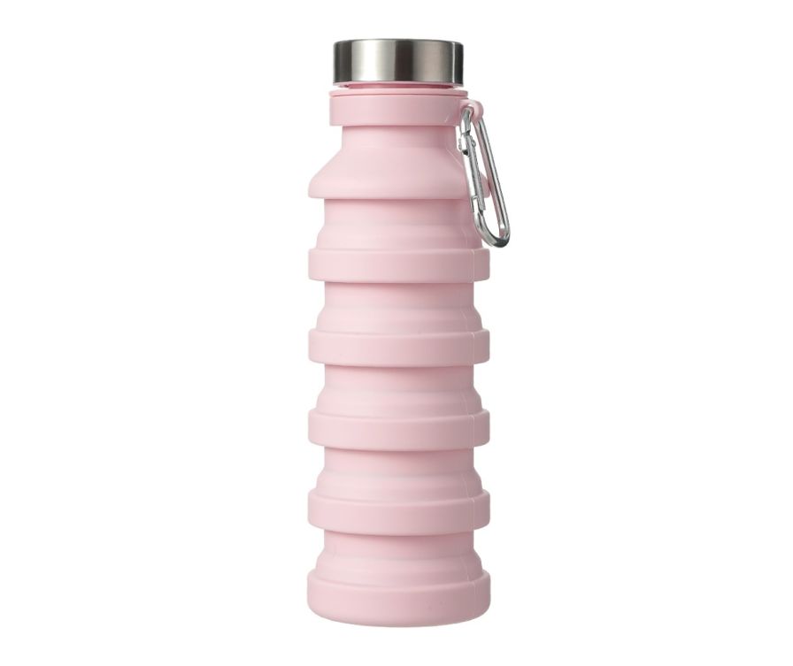 Foldable Silicone Water Bottle 550mL(Pink)