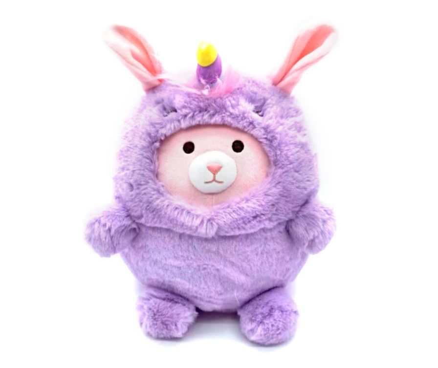 Mini Family 8.7in. Round Unicorn Plush Toy(Purple Unicorn Bunny)